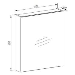 MEREO Aira koupelnová galerka 60 cm, zrcadlová skříňka, dub Halifax (CN715GH)