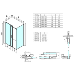GELCO DRAGON obdélníkový sprchový kout 800x1100mm L/P varianta, rohový vstup (GD4280GD4211)