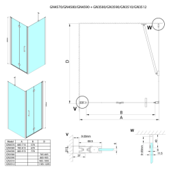 GELCO LORO obdélníkový sprchový kout 700x1000mm (GN4570-01)