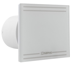 SAPHO GLASS koupelnový ventilátor axiální, 8W, potrubí 100mm, bílá (GS101)