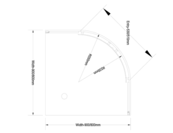 AQUALINE ARLETA čtvrtkruhová sprchová zástěna 800x800mm, čiré sklo (HLS800Y)