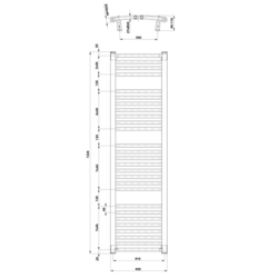 AQUALINE ORBIT otopné těleso s bočním připojením 450x1320 mm, 594 W, bílá (ILO34T)