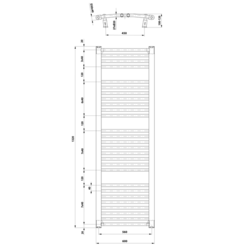 AQUALINE ORBIT otopné těleso s bočním připojením 600x1320 mm, 795 W, bílá (ILO36T)