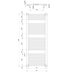 AQUALINE ORBIT otopné těleso s bočním připojením 750x1320 mm, 996 W, bílá (ILO37T)