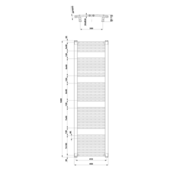 AQUALINE ORBIT otopné těleso s bočním připojením 450x1680 mm, 757 W, bílá (ILO64T)