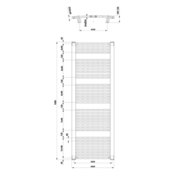 AQUALINE ORBIT otopné těleso s bočním připojením 600x1680 mm, 1013 W, bílá (ILO66T)