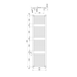 AQUALINE ORBIT otopné těleso s bočním připojením 600x1850 mm, 1148 W, bílá (ILO86T)