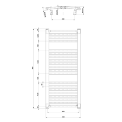 AQUALINE ORBIT otopné těleso s bočním připojením 450x960 mm, 447 W, bílá (ILO94T)