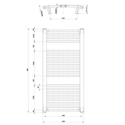 AQUALINE ORBIT otopné těleso s bočním připojením 600x960 mm, 597 W, bílá (ILO96T)