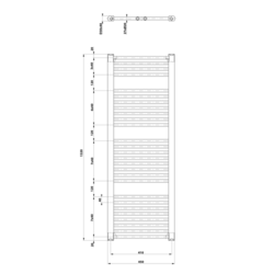 AQUALINE DIRECT otopné těleso s bočním připojením 450x1320 mm, 594 W, bílá (ILR34T)