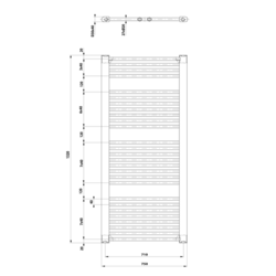 AQUALINE DIRECT otopné těleso s bočním připojením 750x1320 mm, 996 W, bílá (ILR37T)