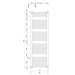 AQUALINE DIRECT otopné těleso s bočním připojením 450x1680 mm, 757 W, bílá (ILR64T)