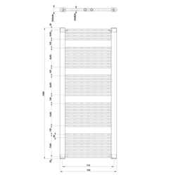 AQUALINE DIRECT otopné těleso s bočním připojením 750x1680 mm, 1269 W, bílá (ILR67T)