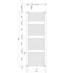 AQUALINE DIRECT otopné těleso s bočním připojením 750x1850 mm, 1439 W, bílá (ILR87T)