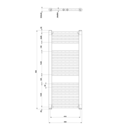 AQUALINE DIRECT otopné těleso s bočním připojením 450x960 mm, 447 W, bílá (ILR94T)