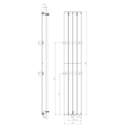 COLONNA otopné těleso 298x1800 mm břidlice s texturou