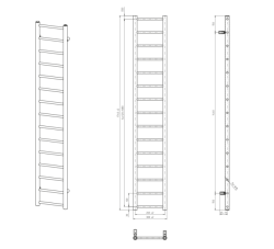 SAPHO DINA otopné těleso 300x1740 mm, černá mat (IR376B)