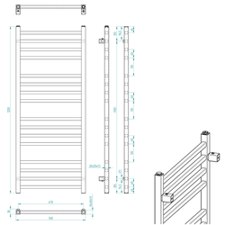 SAPHO METRO otopné těleso 500x1200 mm, černá mat (IR410TB)