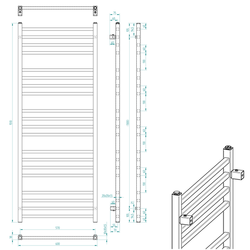 SAPHO METRO otopné těleso 600x1510 mm, černá mat (IR420TB)