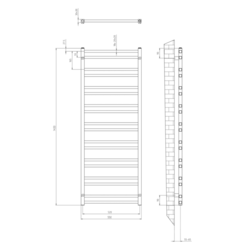 SAPHO METRO DOS otopné těleso 550x1430 mm, černá mat (IR430TB)