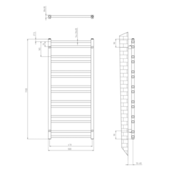 SAPHO METRO DOS otopné těleso 500x1100 mm, černá mat (IR432TB)