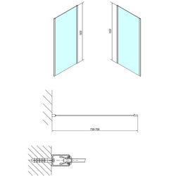 DEEP boční stěna 750x1650mm, čiré sklo