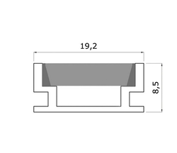 LED zápustný profil 19,2x8,5mm, hliník, 2m