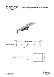 BESCO Odtokový žlab VIRGO SLIM, Rozměr A - 70 cm (ZLOL70VS)