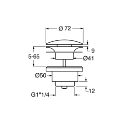 GSI Neuzavíratelná výpust, mosaz/keramická zátka, černá mat (PVC26)