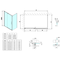 POLYSAN ROLLS LINE obdélníkový sprchový kout 1200x800 mm, L/P varianta, čiré sklo (RL1215RL3215)