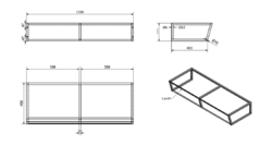 SAPHO SKA konzole pod umyvadlo/desku 1200x200x460mm, černá mat (SKA204)