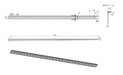 SAPHO Spádová lišta, levá, výška 10mm, délka 1200mm, nerez mat (SPD1210-L)