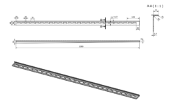 SAPHO Spádová lišta, levá, výška 12mm, délka 1200mm, nerez mat (SPD1212-L)