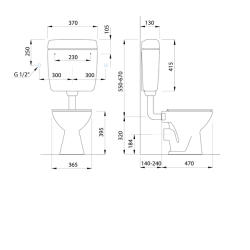 CREAVIT WC kombi, dvojtlačítko 4,5/6l, zadní odpad, bílá (TP3306)