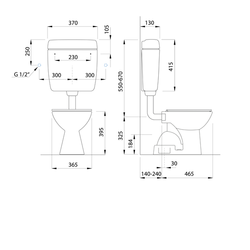 CREAVIT WC kombi, dvojtlačítko 4,5/6l, spodní odpad, bílá (TP3406)