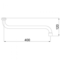 Rubineta Výtokové ramínko SPOUT S, Výtokové ramínko - 18 × 200 mm (OLBA633006)