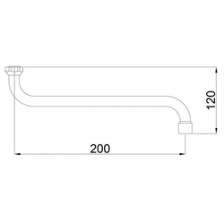 Rubineta Výtokové ramínko SPOUT S, Výtokové ramínko - 18 × 200 mm (OLBA633006)