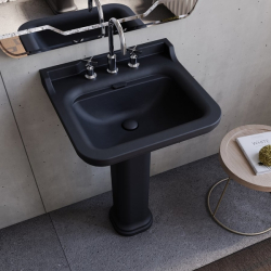 KERASAN WALDORF WC kombi mísa 40x68cm, spodní/zadní odpad, černá mat (411731)