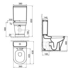 Kombi WC Antik,spodní/zadní odpad