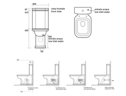 KERASAN WALDORF WC kombi, spodní/zadní odpad, černá-chrom (WCSET25-WALDORF)