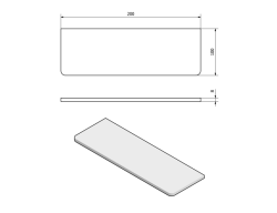 SAPHO X-SQUARE skleněná police 200mm, chrom/mléčné sklo (XQ009-02)