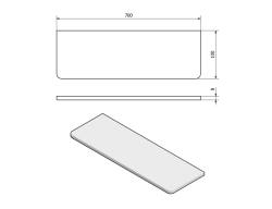 SAPHO X-SQUARE skleněná police 700mm, chrom/mléčné sklo (XQ009-06)