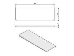 SAPHO X-SQUARE skleněná police 900mm, chrom/mléčné sklo (XQ009-08)