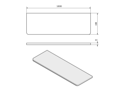 SAPHO X-SQUARE skleněná police 1000mm, chrom/mléčné sklo (XQ009-09)