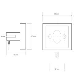 SAPHO X-SQUARE skleněná police rohová, čtvrtkruhová 200x200mm, chrom/čiré sklo (XQ009-11)