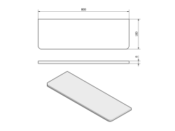 SAPHO X-SQUARE skleněná police 800mm, chrom/čiré sklo (XQ009-17)