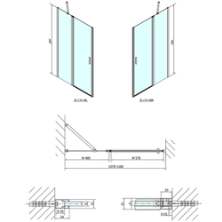 ZOOM LINE BLACK sprchové dveře 1100mm, čiré sklo