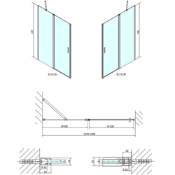 ZOOM LINE sprchové dveře 1300mm, čiré sklo