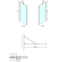 ZOOM LINE boční stěna 700mm, čiré sklo